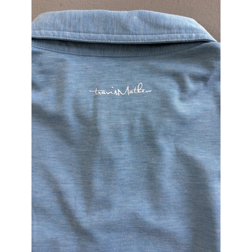Travis Mathew Cabana Chest Stripe Polo Shirt Size Medium Heritage Blue Golf - Picture 5 of 12